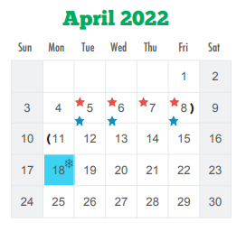 District School Academic Calendar for D D Hachar Elementary School for April 2022