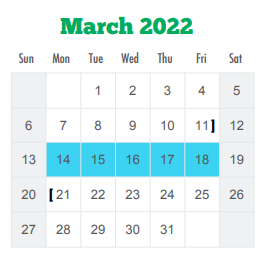 District School Academic Calendar for D D Hachar Elementary School for March 2022