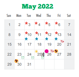 District School Academic Calendar for Early College High School for May 2022