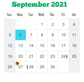 District School Academic Calendar for F S Lara Academy for September 2021