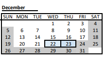 District School Academic Calendar for Lawrence Virtual School for December 2021