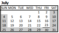 District School Academic Calendar for Lawrence Virtual School for July 2021