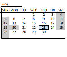 District School Academic Calendar for Broken Arrow Elem for June 2022