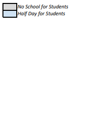 District School Academic Calendar Legend for Cordley Elem