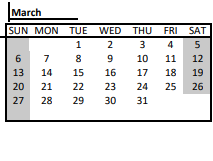 District School Academic Calendar for Sunflower Elementary for March 2022