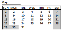 District School Academic Calendar for Sunflower Elementary for May 2022