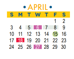 District School Academic Calendar for Steiner Ranch Elementary School for April 2022