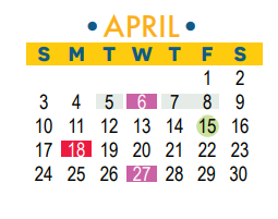 District School Academic Calendar for Rutledge Elementary School for April 2022