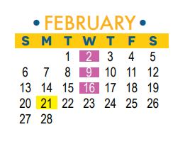 District School Academic Calendar for Four Points Middle School for February 2022