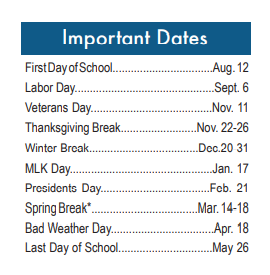 District School Academic Calendar Key for Four Points Middle School