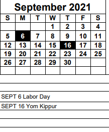 District School Academic Calendar for J. Colin English Elementary School for September 2021