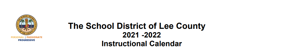 District School Academic Calendar for Early Childhood Learning Services