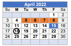 District School Academic Calendar for Leon High School for April 2022