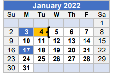 District School Academic Calendar for Leon Junior High for January 2022