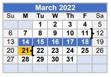 District School Academic Calendar for Leon High School for March 2022