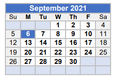 District School Academic Calendar for Leon Elementary for September 2021