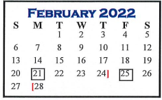 District School Academic Calendar for Leonard Intermediate School for February 2022