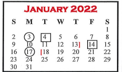District School Academic Calendar for Leonard Intermediate School for January 2022