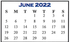 District School Academic Calendar for Leonard Elementary for June 2022