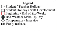 District School Academic Calendar Legend for Leonard Elementary