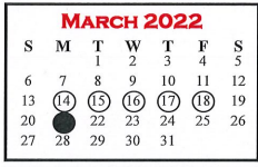 District School Academic Calendar for Leonard Intermediate School for March 2022