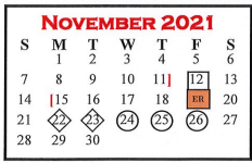District School Academic Calendar for Leonard High School for November 2021