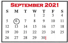 District School Academic Calendar for Leonard Intermediate School for September 2021
