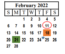District School Academic Calendar for Cactus Elementary for February 2022