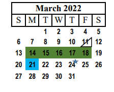District School Academic Calendar for Levelland H S for March 2022