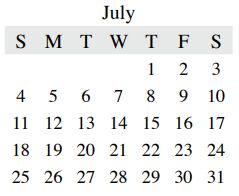 District School Academic Calendar for Timber Creek Elementary for July 2021