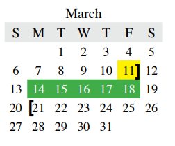 District School Academic Calendar for Camey Elementary for March 2022