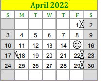 District School Academic Calendar for Lexington Middle School for April 2022