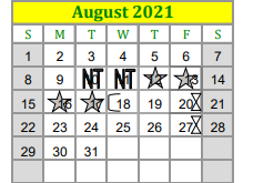 District School Academic Calendar for Lexington Elementary School for August 2021