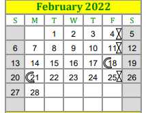 District School Academic Calendar for Lexington Elementary School for February 2022