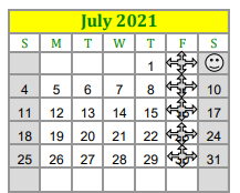District School Academic Calendar for Lexington Middle School for July 2021