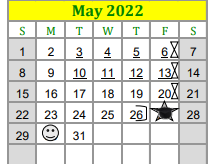 District School Academic Calendar for Lexington Middle School for May 2022