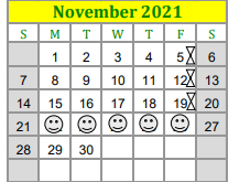 District School Academic Calendar for Lexington Middle School for November 2021