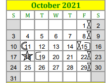District School Academic Calendar for Lexington Elementary School for October 2021