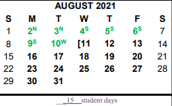 District School Academic Calendar for Gulf Coast High School for August 2021