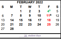 District School Academic Calendar for Gulf Coast High School for February 2022