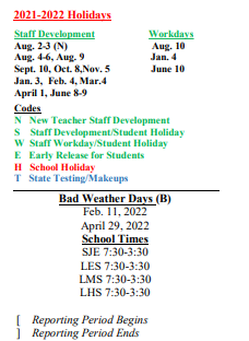 District School Academic Calendar Legend for Hardin/chambers Ctr