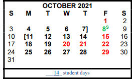 District School Academic Calendar for Gulf Coast High School for October 2021