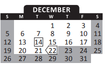 District School Academic Calendar for Belmont Elementary School for December 2021