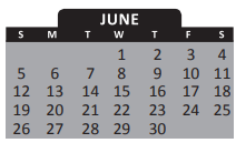 District School Academic Calendar for Information Tech Focus Program for June 2022