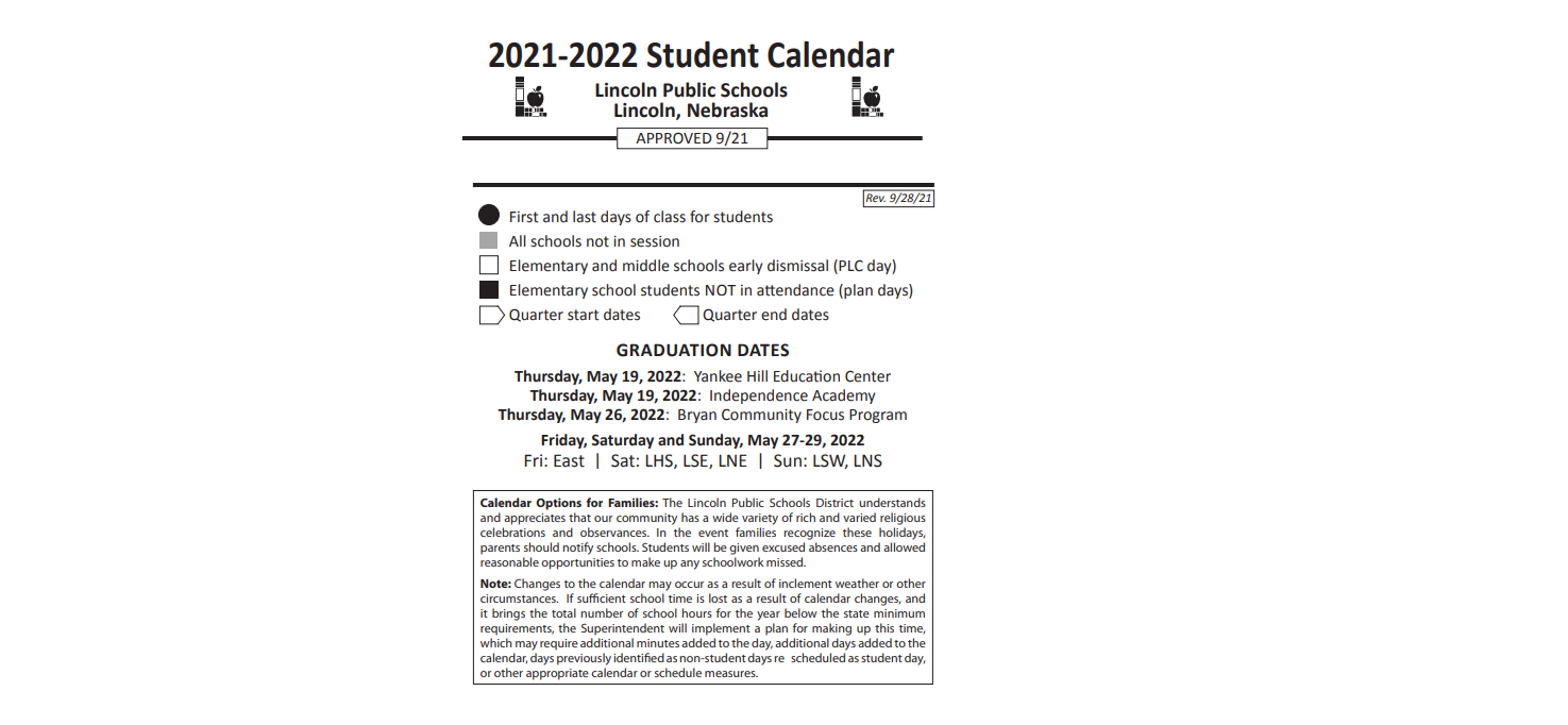 District School Academic Calendar Key for Information Tech Focus Program