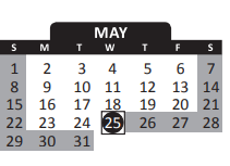 District School Academic Calendar for Transition Expulsion Program for May 2022