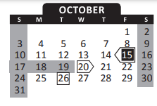 District School Academic Calendar for Mickle Middle School for October 2021