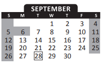 District School Academic Calendar for Belmont Elementary School for September 2021