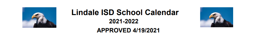 District School Academic Calendar for Early Childhood Center