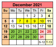 District School Academic Calendar for Linden Elementary for December 2021